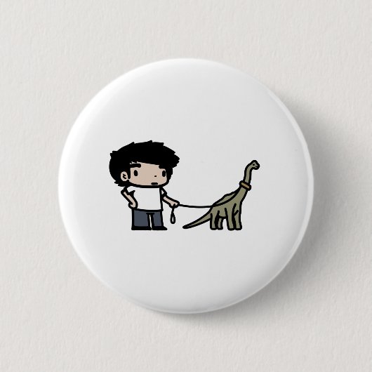 Badge Rond 5 Cm Bon Brachiosaurus (Devant)