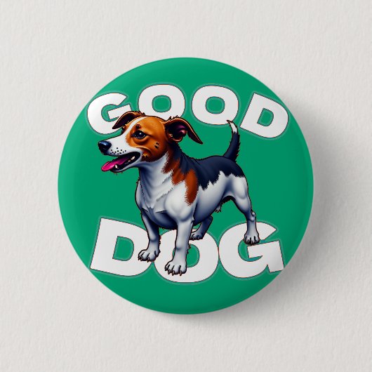Badge Rond 5 Cm Bon Chien (Devant)