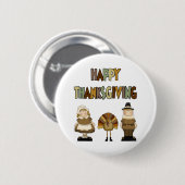 Badge Rond 5 Cm Bon thanksgiving (Devant & derrière)