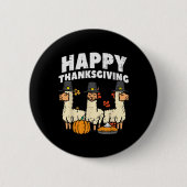 Badge Rond 5 Cm Bon thanksgiving 3 Llama Automne Automne Alpaca Ho (Devant)