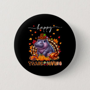 Badge Rond 5 Cm Bon thanksgiving Hippo Costume Turquie Chute de co
