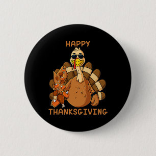 Badge Rond 5 Cm Bon thanksgiving Turquie Jeter de la nourriture am