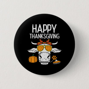 Badge Rond 5 Cm Bon thanksgiving Vache Automne Automne Agriculteur
