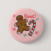 Badge Rond 5 Cm Bonbon à Noël (Devant)