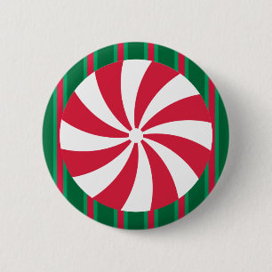 Badge Rond 5 Cm Bonbon de menthe de Noël amusant et fantaisiste
