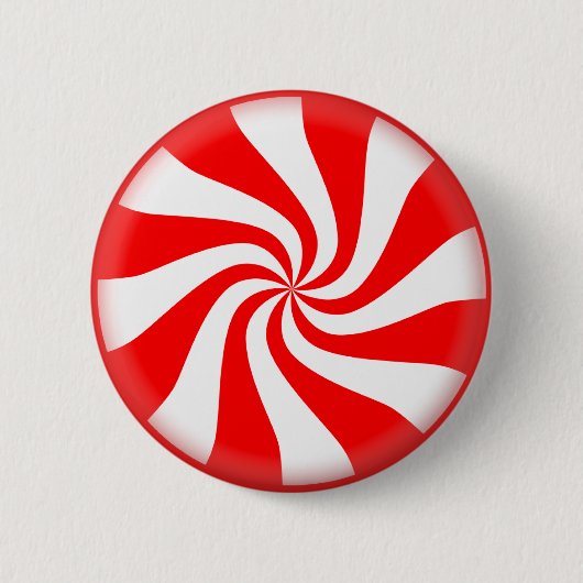 Badge Rond 5 Cm Bonbon de menthe rouge (Devant)