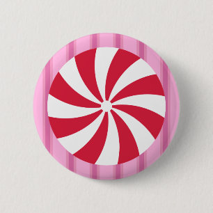 Badge Rond 5 Cm Bonbon rose amusant et fantaisiste au poivre de No