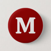Badge Rond 5 Cm Bonbons foncés Pomme rouge couleur solide (Devant)