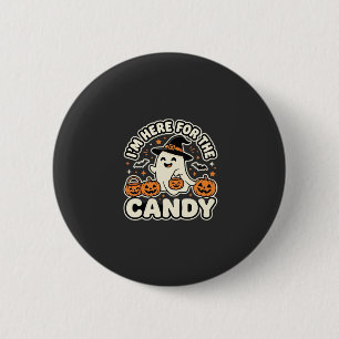 Badge Rond 5 Cm Bonbons Halloween Fantôme Citrouille Design
