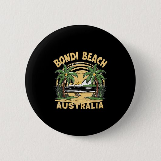 Badge Rond 5 Cm Bondi Beach Australie (Devant)