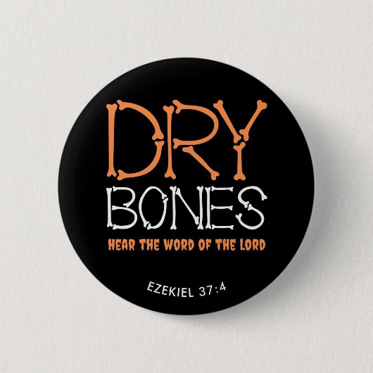 Badge Rond 5 Cm BONES SEC Christian Halloween (Devant)