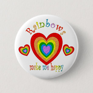 Badge Rond 5 Cm Bonheur d'arc-en-ciel
