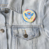 Badge Rond 5 Cm Bonheur des oiseaux bleus (En situation)