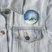 Badge Rond 5 Cm Bonhomme de neige (En situation)
