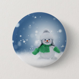 Badge Rond 5 Cm Bonhomme de neige