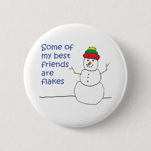Badge Rond 5 Cm Bonhomme de neige