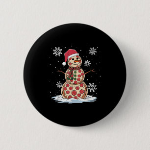 Badge Rond 5 Cm Bonhomme de neige chapeau de Père Noël Noël drôle