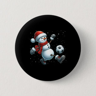 Badge Rond 5 Cm Bonhomme de neige Football Noël Garçons Filles Enf