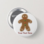 Badge Rond 5 Cm Bonhomme en pain d'épice mignon personnalisé de (Devant & derrière)