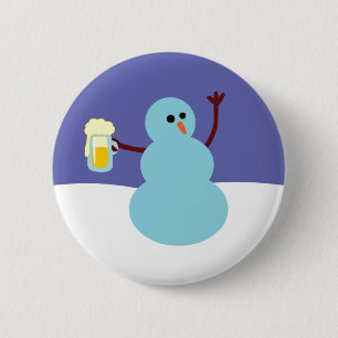 Badge Rond 5 Cm Bonhommes de neige fous !