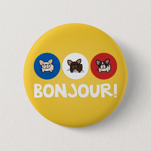 Badge Rond 5 Cm Bonjour ! (Devant)