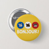 Badge Rond 5 Cm Bonjour ! (Devant & derrière)