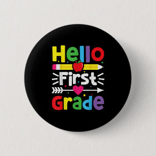 Badge Rond 5 Cm Bonjour 1ère année 1ère année Retour à l'école Ens