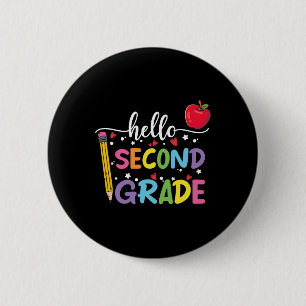 Badge Rond 5 Cm Bonjour 2e année Équipe 2e année Retour à l'école