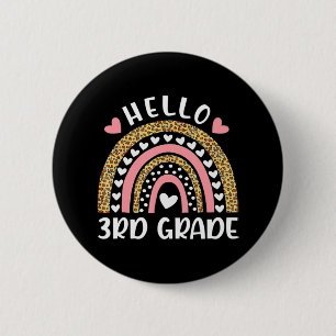 Badge Rond 5 Cm Bonjour 3e année Enseignants Arc-en-ciel Enfants R