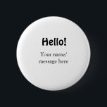 Badge Rond 5 Cm Bonjour ajouter un message de nom simple minimum é<br><div class="desc">Conception</div>