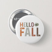 Badge Rond 5 Cm Bonjour Automne (Devant & derrière)