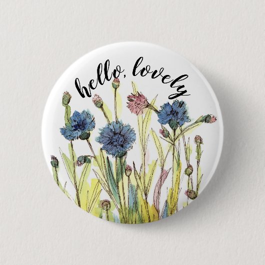 Badge Rond 5 Cm Bonjour Belle Bachelor Boutons Mots Positifs (Devant)