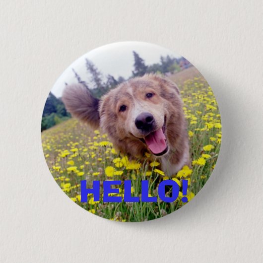 Badge Rond 5 Cm BONJOUR ! - Bouton marneux (Devant)
