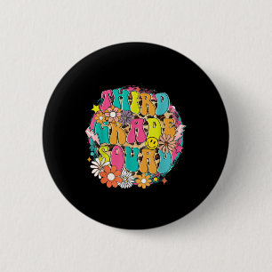 Badge Rond 5 Cm Bonjour Chemise de 3e année - Filles tenue de 3e a