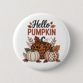 Badge Rond 5 Cm Bonjour Citrouille Automne automne (Devant)