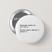 Badge Rond 5 Cm Bonjour codage de langage de programmation du (Devant & derrière)