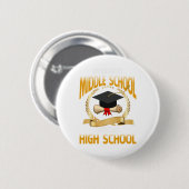 Badge Rond 5 Cm Bonjour collège Hello lycée (Devant & derrière)