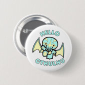 Badge Rond 5 Cm Bonjour Cthulhu (Devant & derrière)