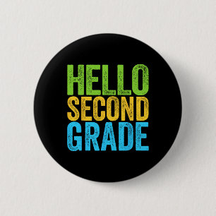 Badge Rond 5 Cm Bonjour Deuxième Année Amusants 2e Année Retour à