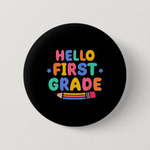 Badge Rond 5 Cm Bonjour Enseignant de première année 1re année Ret