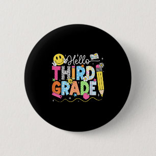 Badge Rond 5 Cm Bonjour Équipe de 3e année 3e année Retour à l'éco