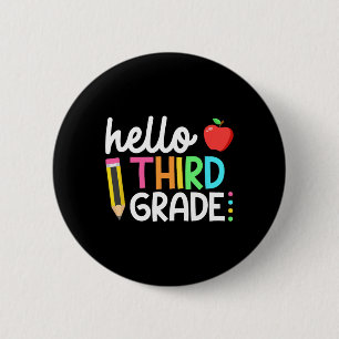 Badge Rond 5 Cm Bonjour Équipe de 3e année 3e année Retour à l'éco