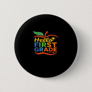 Badge Rond 5 Cm Bonjour Équipe de première année 1ère année Retour