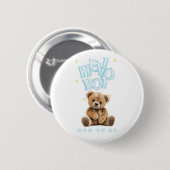 Badge Rond 5 Cm Bonjour Garçon Balloon Teddy Bear Baby shower Garç (Devant & derrière)