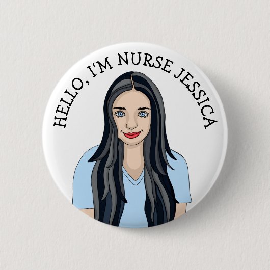 Badge Rond 5 Cm Bonjour, Je suis Infirmière Ajouter Nom (Devant)