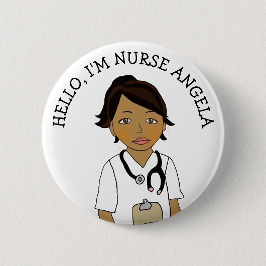 Badge Rond 5 Cm Bonjour, Je suis Infirmière Ajouter Nom (Devant)