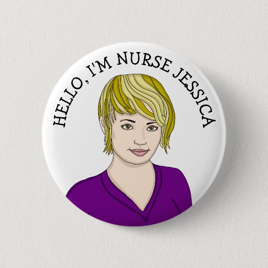 Badge Rond 5 Cm Bonjour, je suis infirmière Ajouter un nom bouton (Devant)