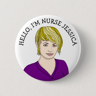 Badge Rond 5 Cm Bonjour, je suis infirmière Ajouter un nom bouton