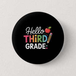 Badge Rond 5 Cm Bonjour l'équipe de troisième année 3e année Retou