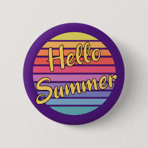 Badge Rond 5 Cm Bonjour l'été